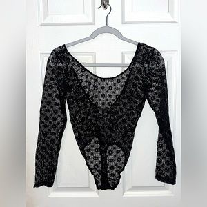 New Victoria's Secret Women's Mesh Long Sleeve Teddy Bodysuit